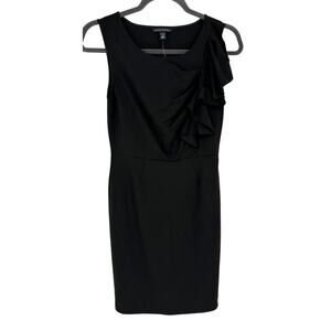 Banana Republic Black Sleeveless Ruffle Dress Knee Length Cocktail Party 0
